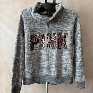 Victoria's Secret PINK Cowl Neck Pullover Sweatshirt Heather Gray Women's Medium